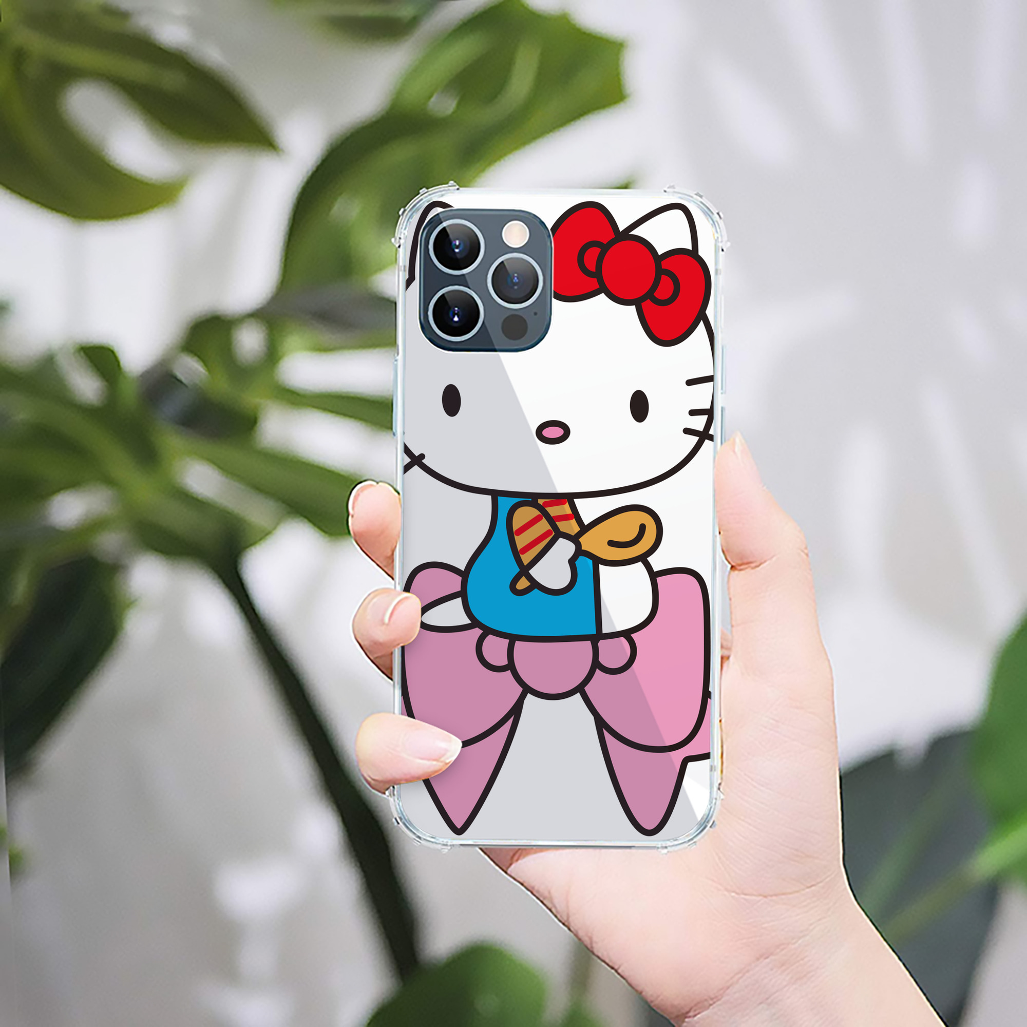 （画像用） Hello Kitty ハローキティ 【iPhone 12シリーズ対応】透明スマホケース（クリアソフトケース）